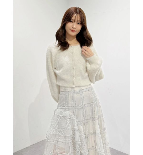 MERCURYDUO「ミニシャギークルーネックカーディガン」|カーディガン|
