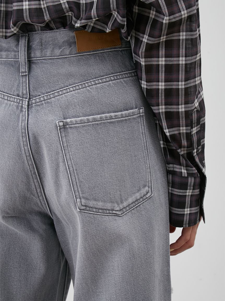 Mila Owen「ダメージ加工ルーズストレートデニムパンツ」|デニム|