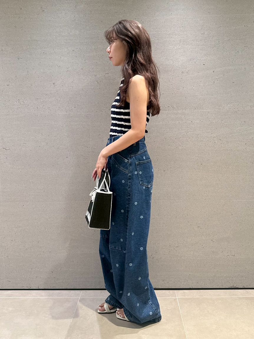 LILY BROWN「【WEB限定】【LILY BROWN&times;MARY QUANT】デイジー柄ワイドデニムパンツ」|デニム|