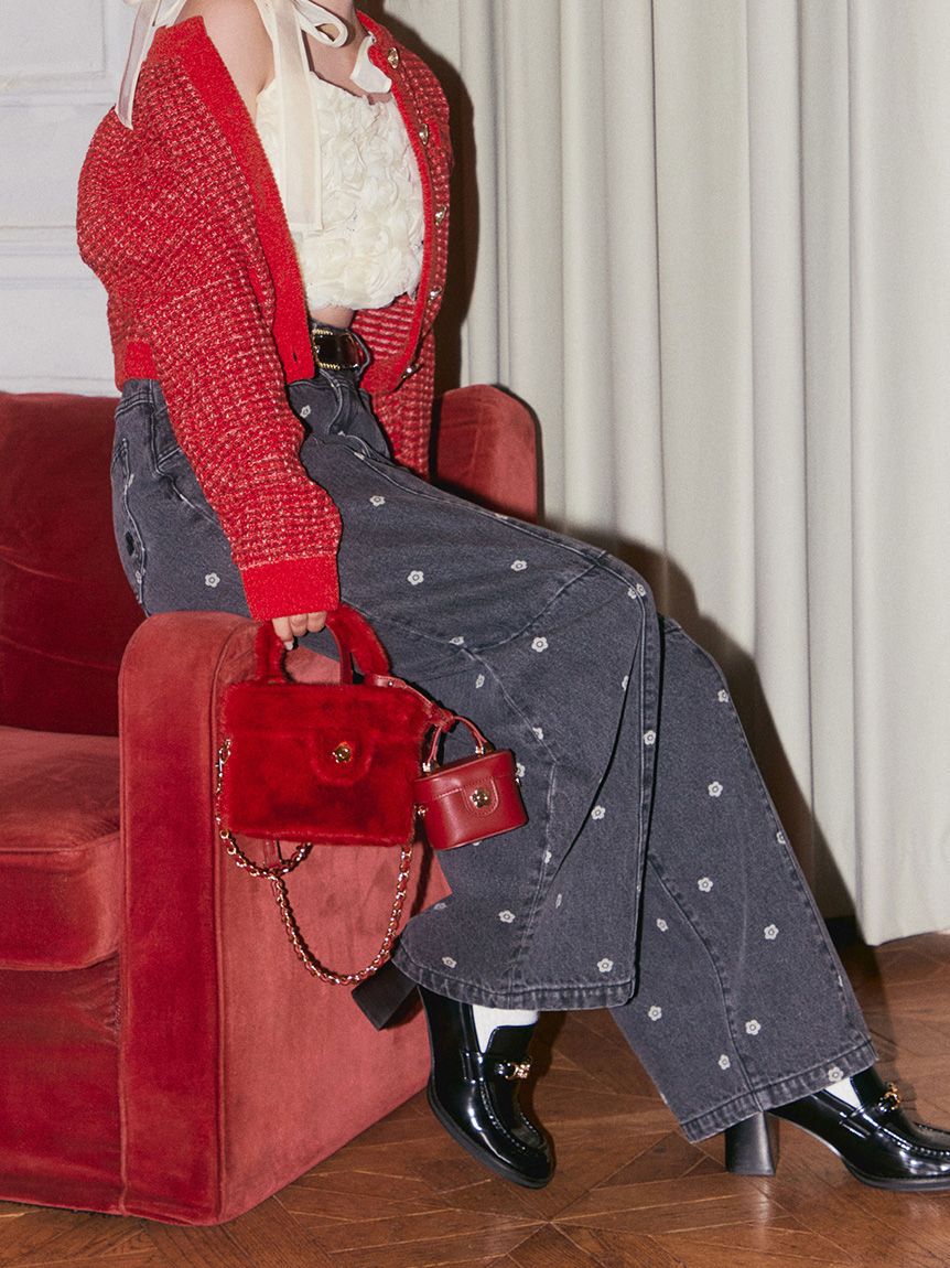 LILY BROWN「【WEB限定】【LILY BROWN&times;MARY QUANT】デイジー柄ワイドデニムパンツ」|デニム|