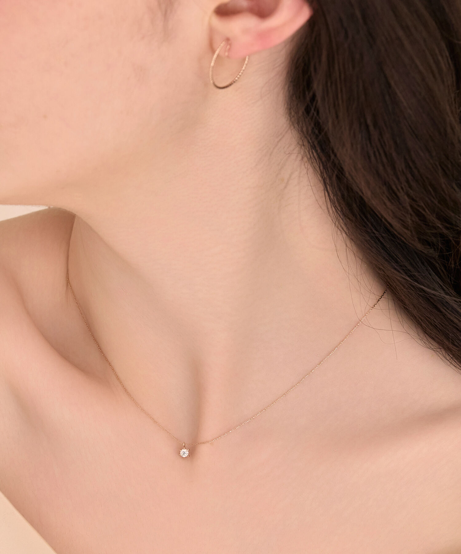 Phoebe「【金属アレルギー対応】スターリービジューネックレス　星/一粒石」|ネックレス|