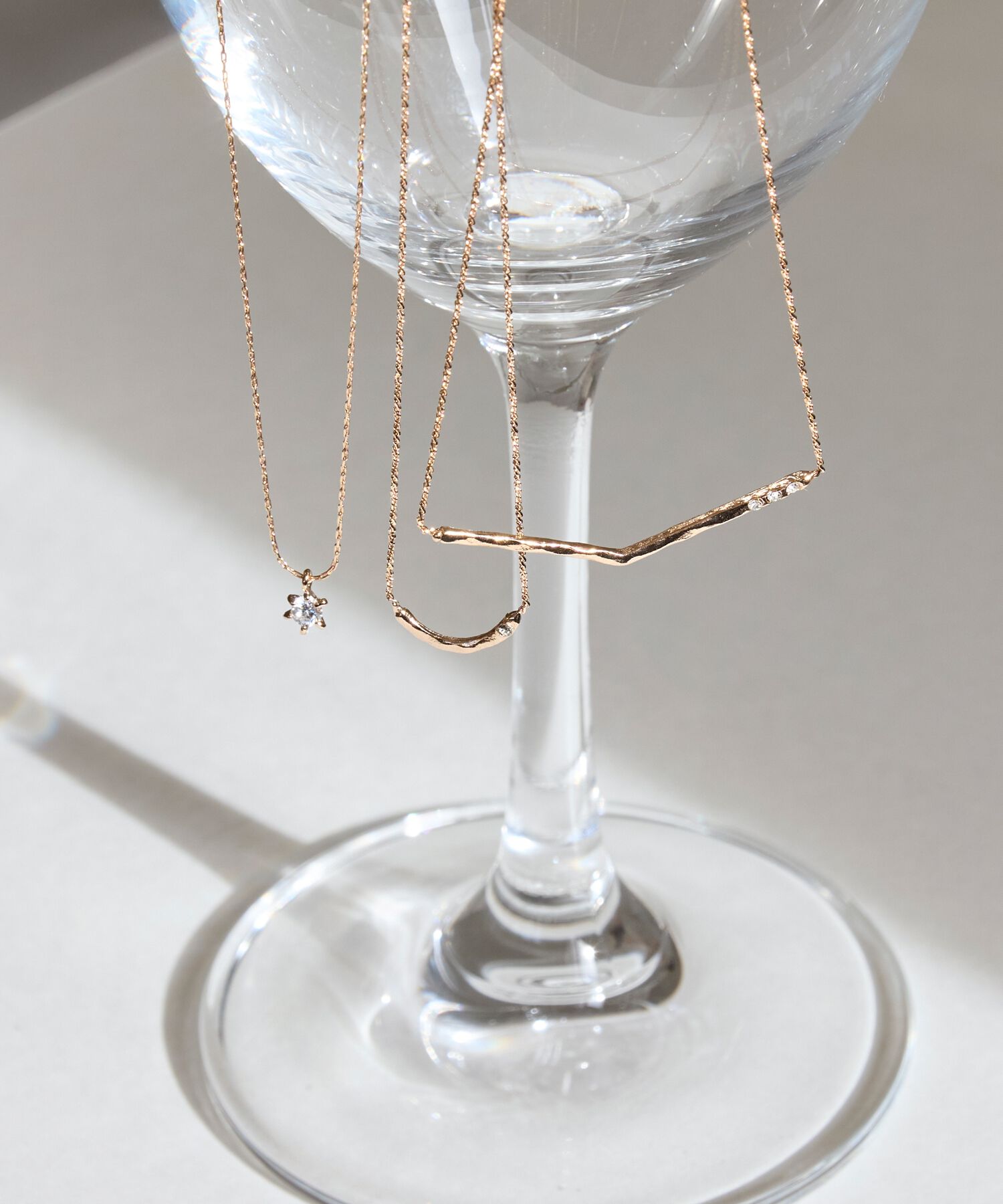 Phoebe「【金属アレルギー対応】スターリービジューネックレス　星/一粒石」|ネックレス|