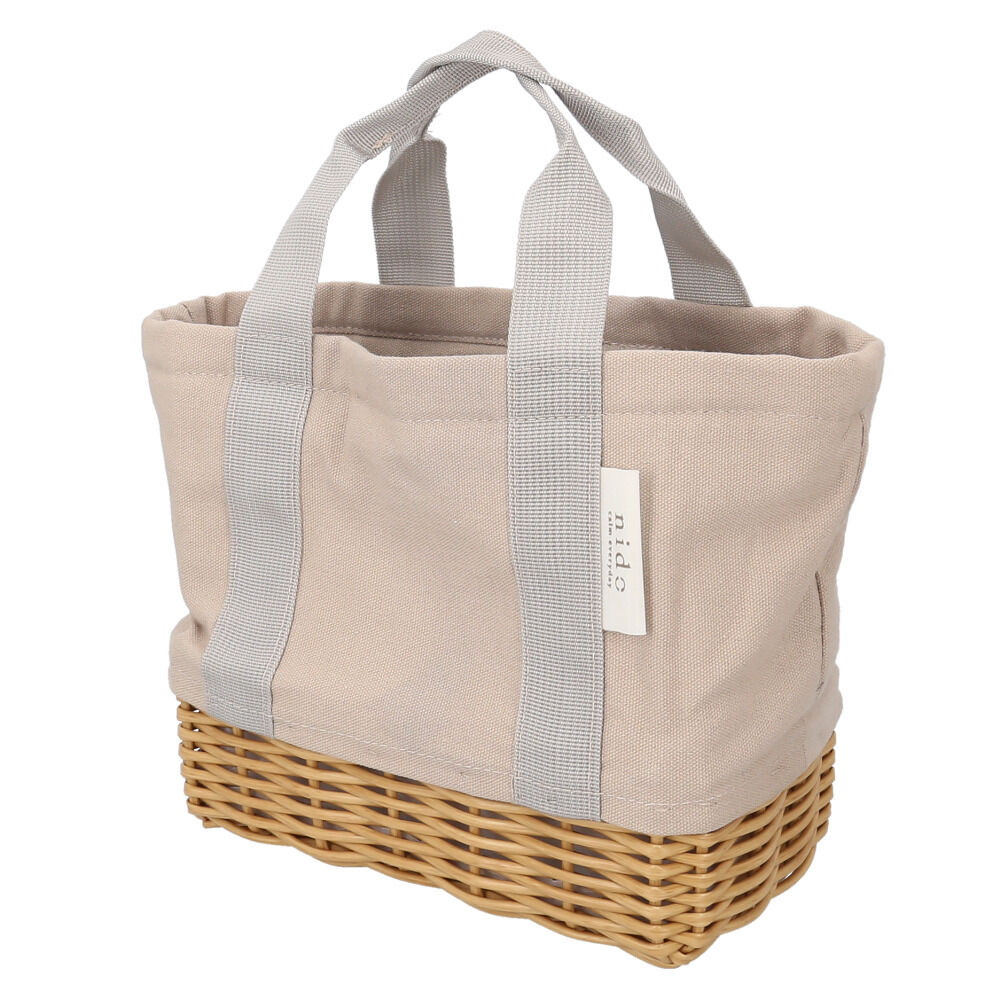 BACKYARD FAMILY「NIDO ランチバッグ 保冷 通販 ランチバスケット ランチバック カゴ付きバッグ カゴ付きバック」|かごバッグ|グレー2
