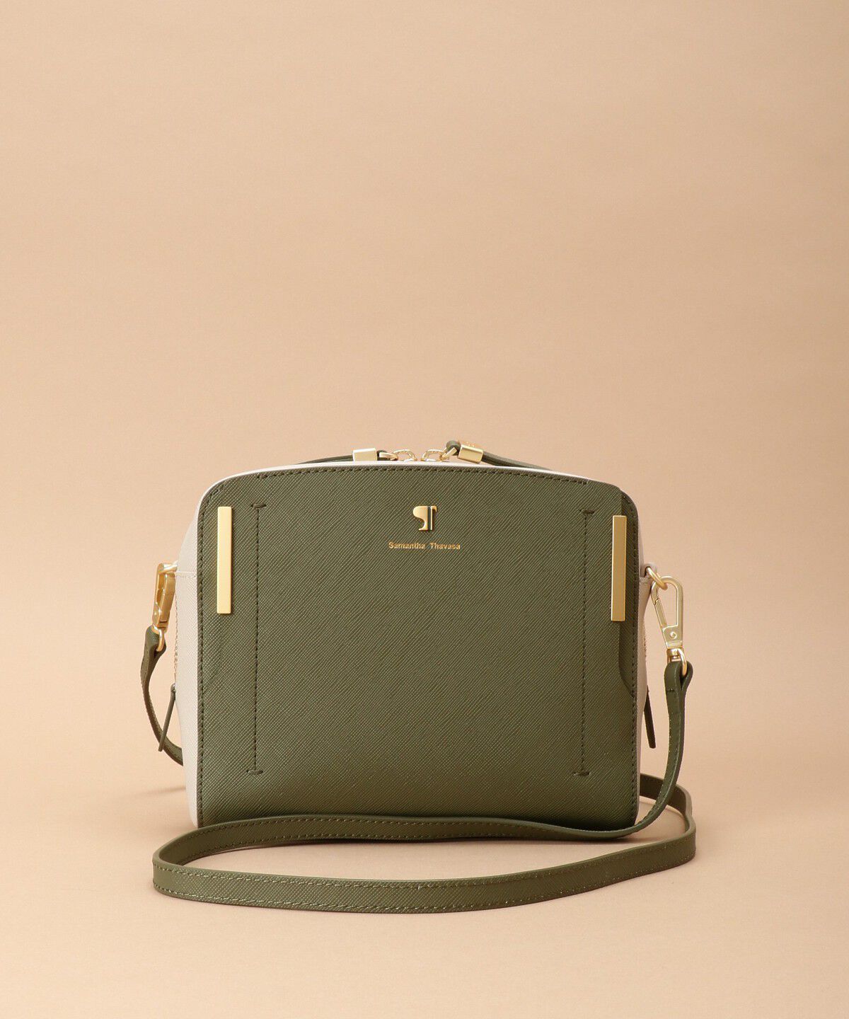 Samantha Thavasa「Pomme d'espoir ポムディスポワール バイカラーショルダーバッグ」|ショルダー・メッセンジャー|カーキ