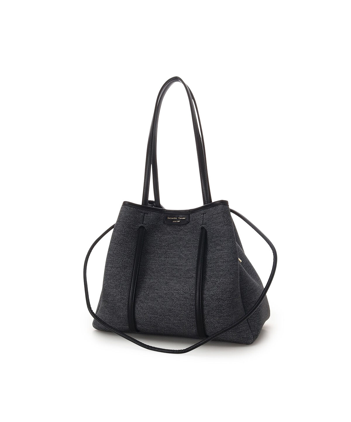 Samantha Thavasa「デニム調キャンバスデザイン 合皮トートバッグ 大サイズ」|トートバッグ|