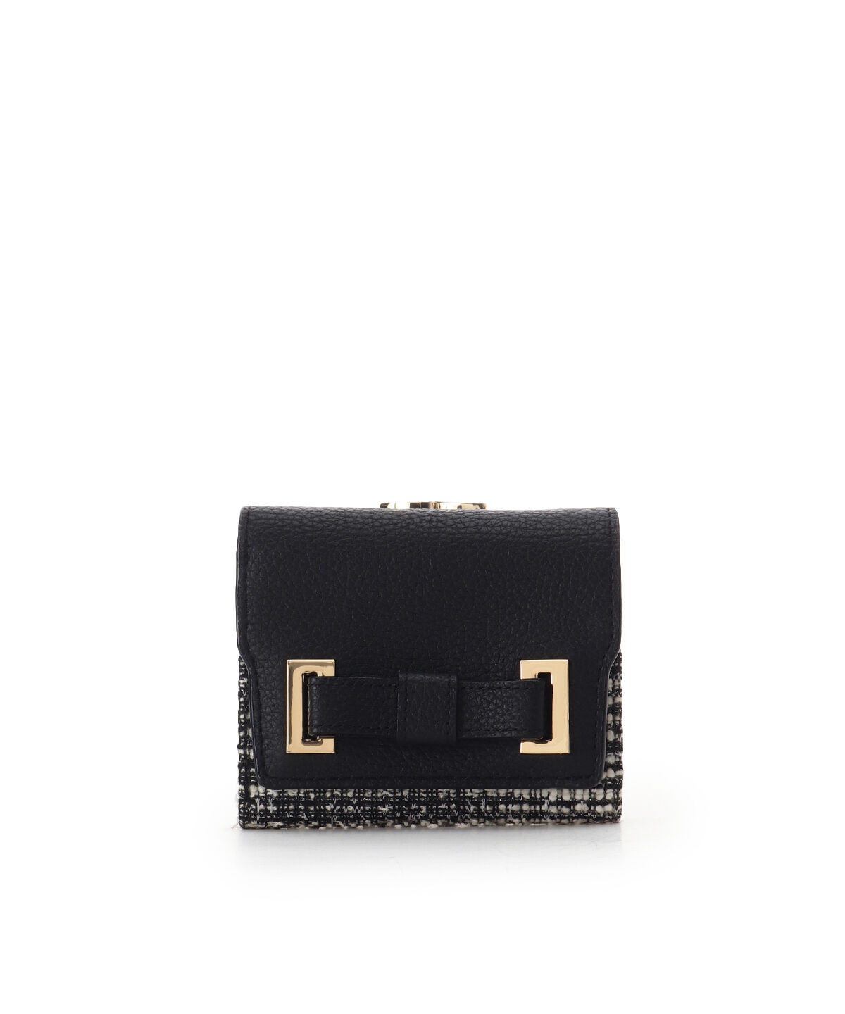 Samantha Thavasa「ループツイードデザイン エムシュシュⅢ 口金折財布」|財布|ブラック