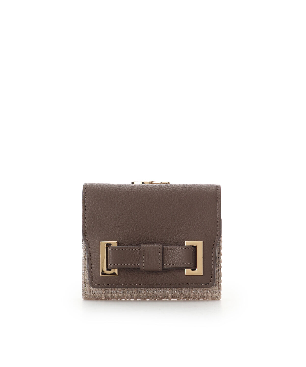 Samantha Thavasa「ループツイードデザイン エムシュシュⅢ 口金折財布」|財布|グレージュ