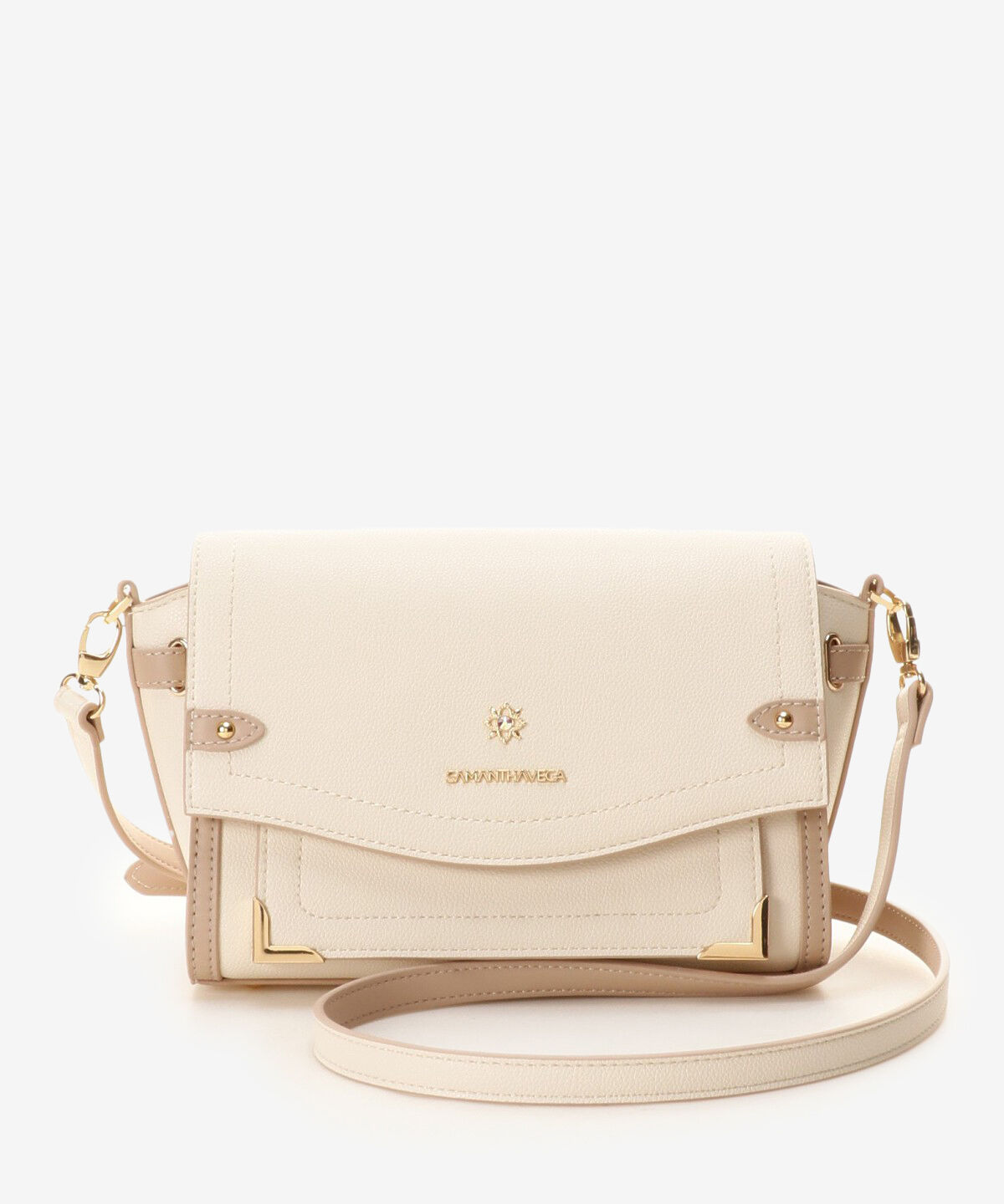 Samantha Vega「シンプルビジューショルダーバッグ」|ショルダー・メッセンジャー|オフホワイト