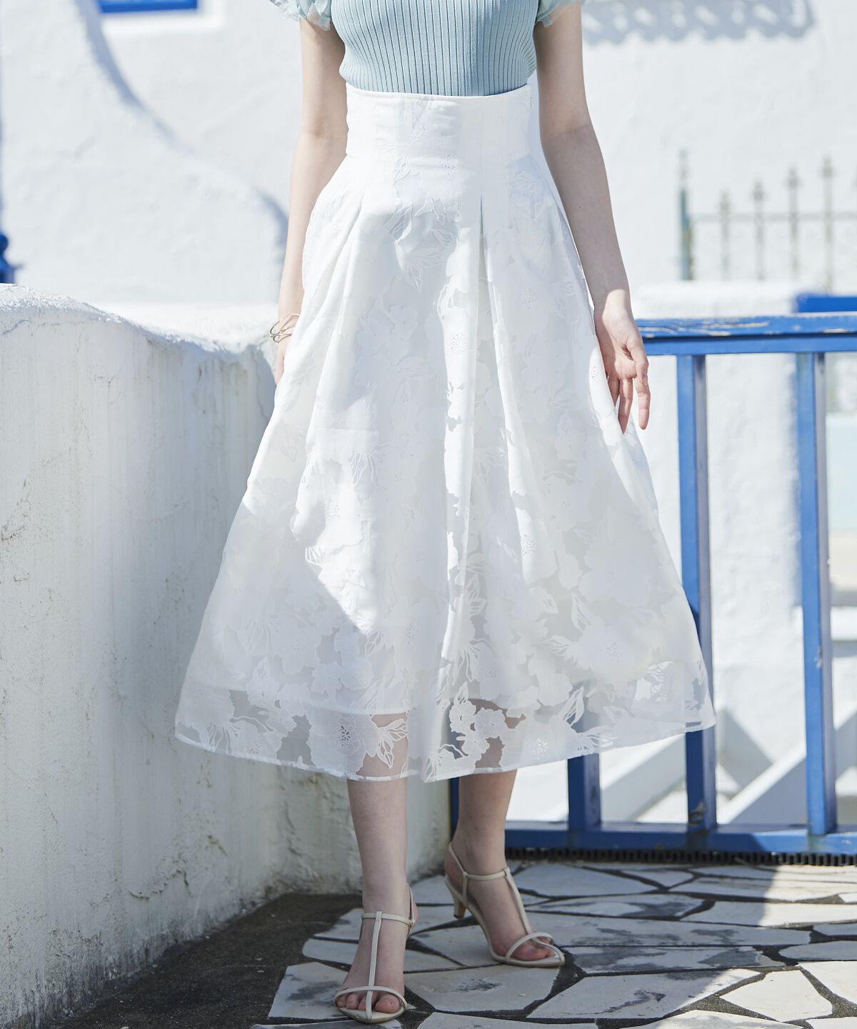 アンドクチュール「オパールフラワーフレアスカート」|フレア|