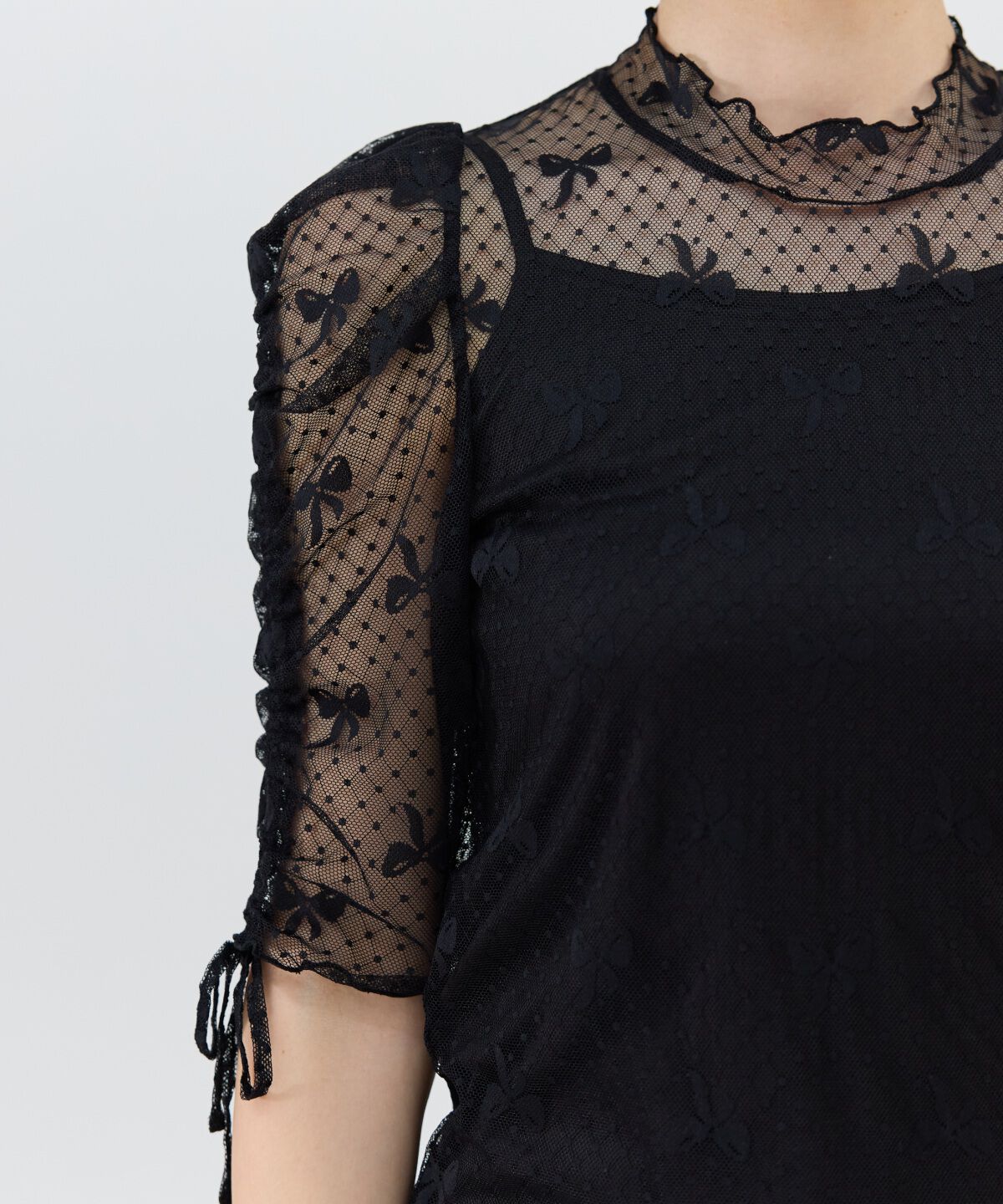 REDYAZEL「ミニリボン柄シアートップス」|Tシャツ・カットソー|