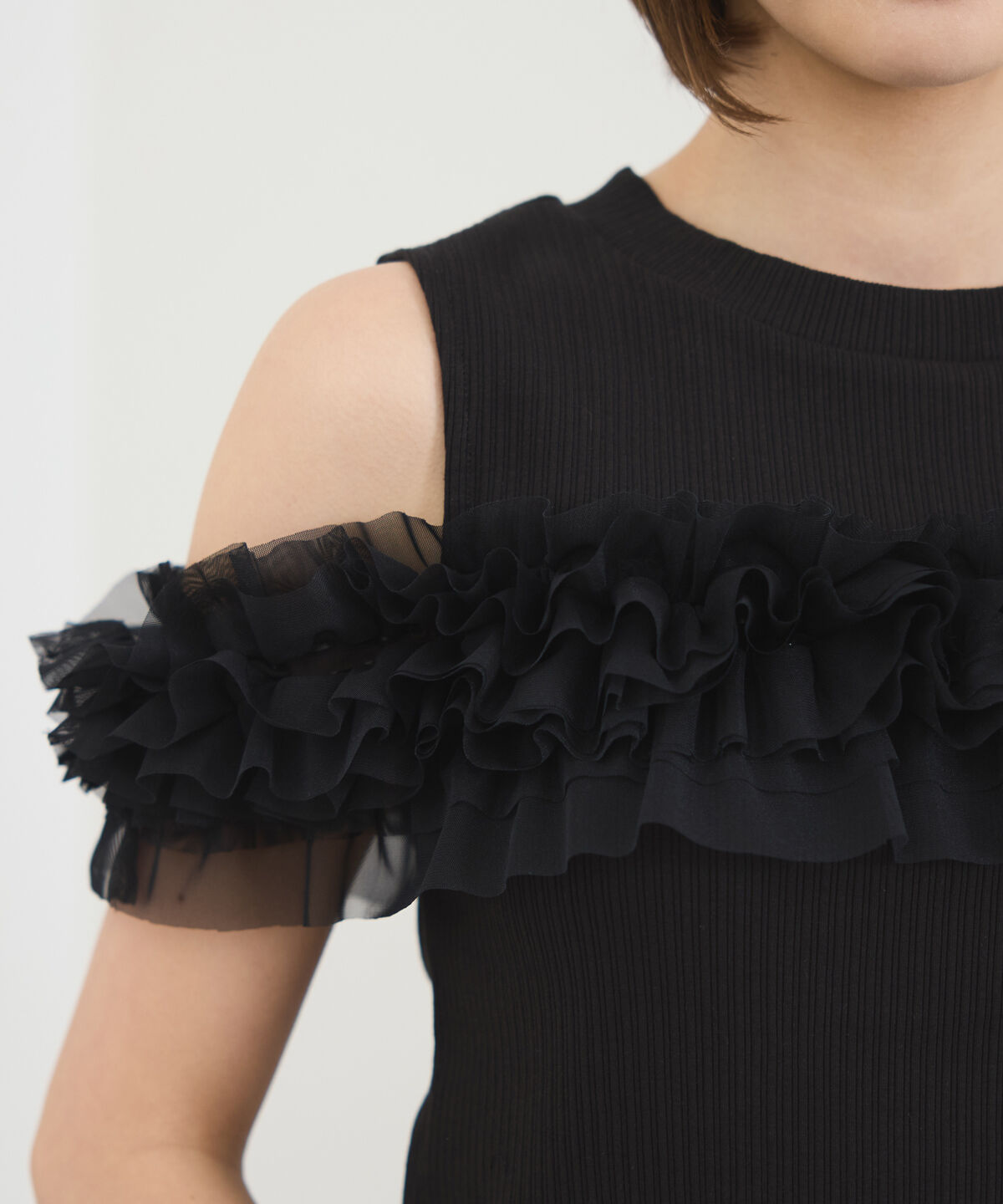 REDYAZEL「チュールフリルラインカットソー」|キャミソール|