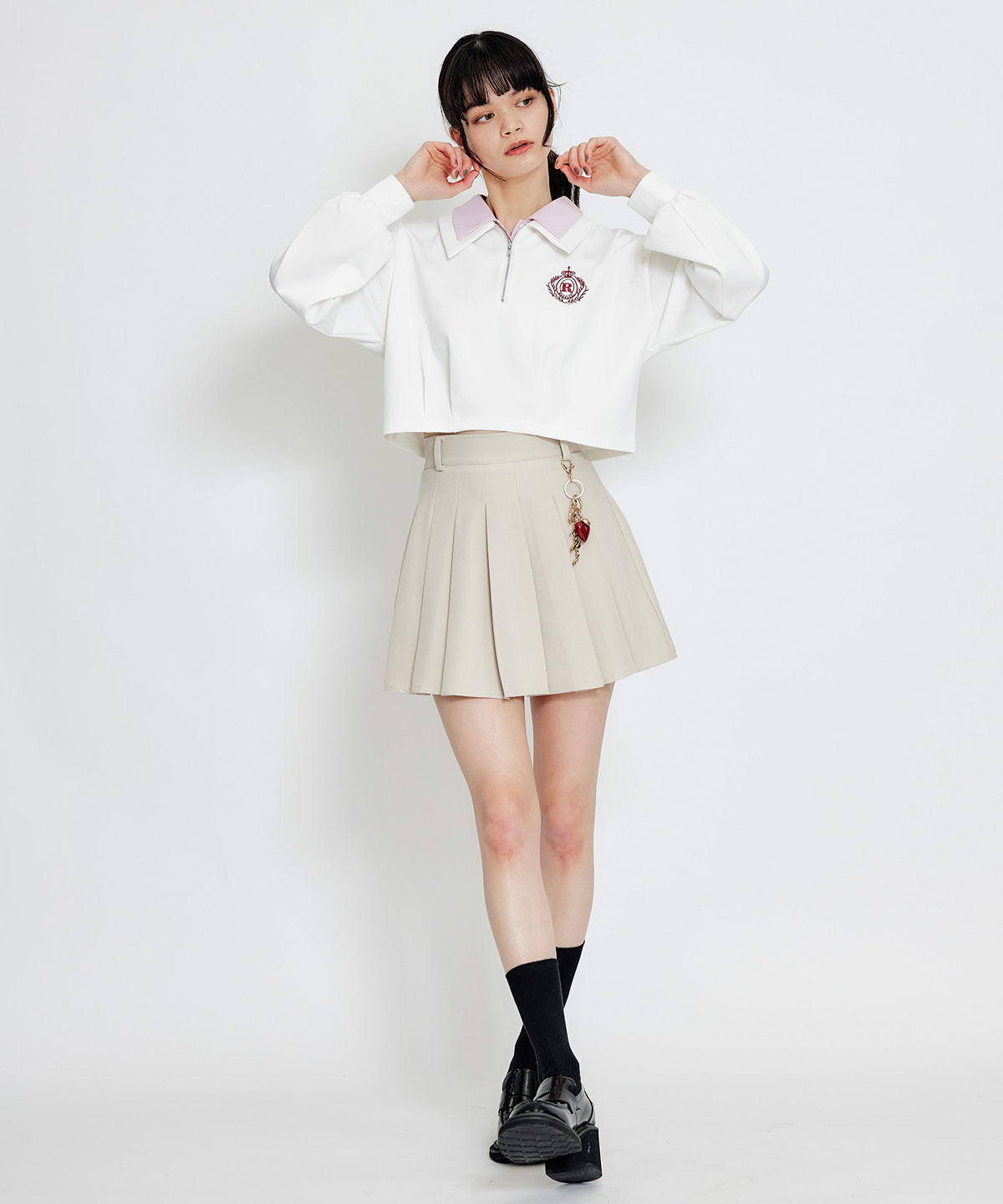 REDYAZEL「REDYAZEL&times;ハートチャームプリーツミニスカート」|タイト|