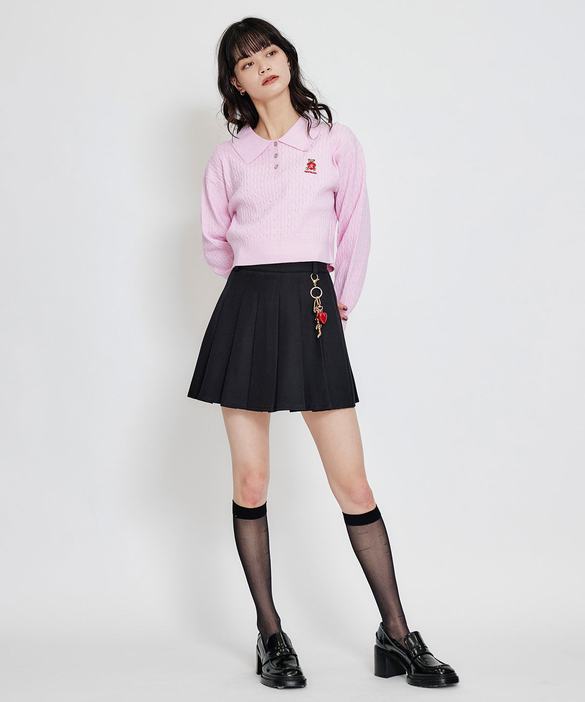 REDYAZEL「REDYAZEL&times;ハートチャームプリーツミニスカート」|タイト|