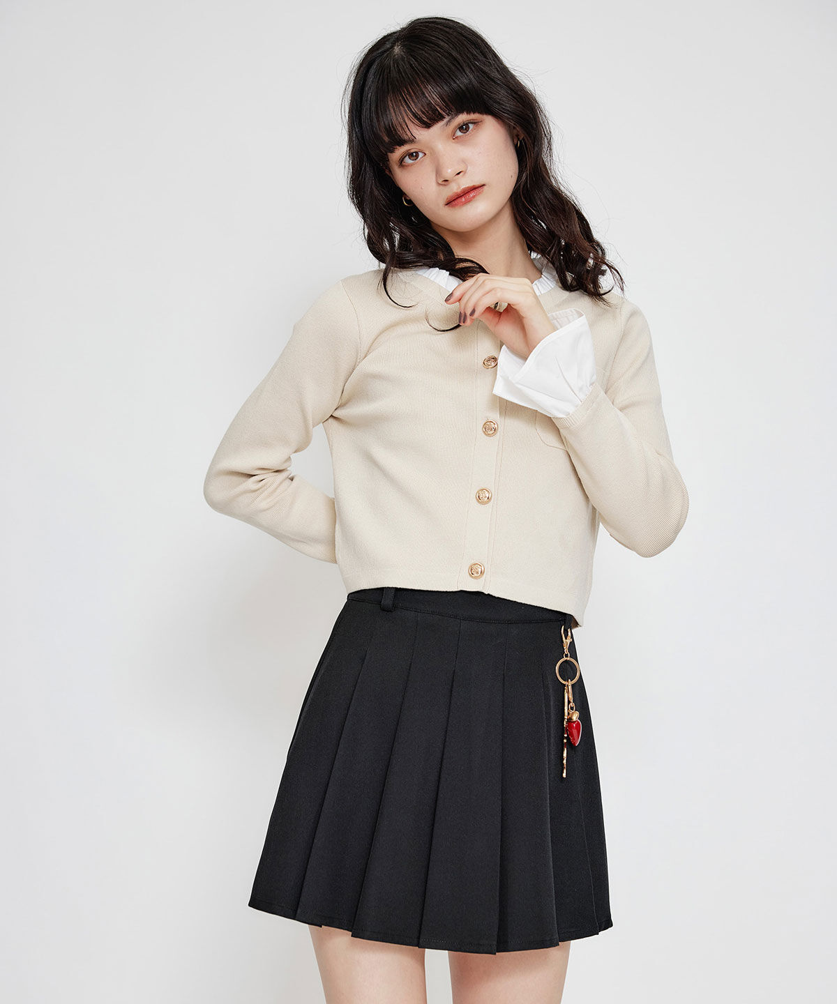 REDYAZEL「REDYAZEL&times;ハートチャームプリーツミニスカート」|タイト|