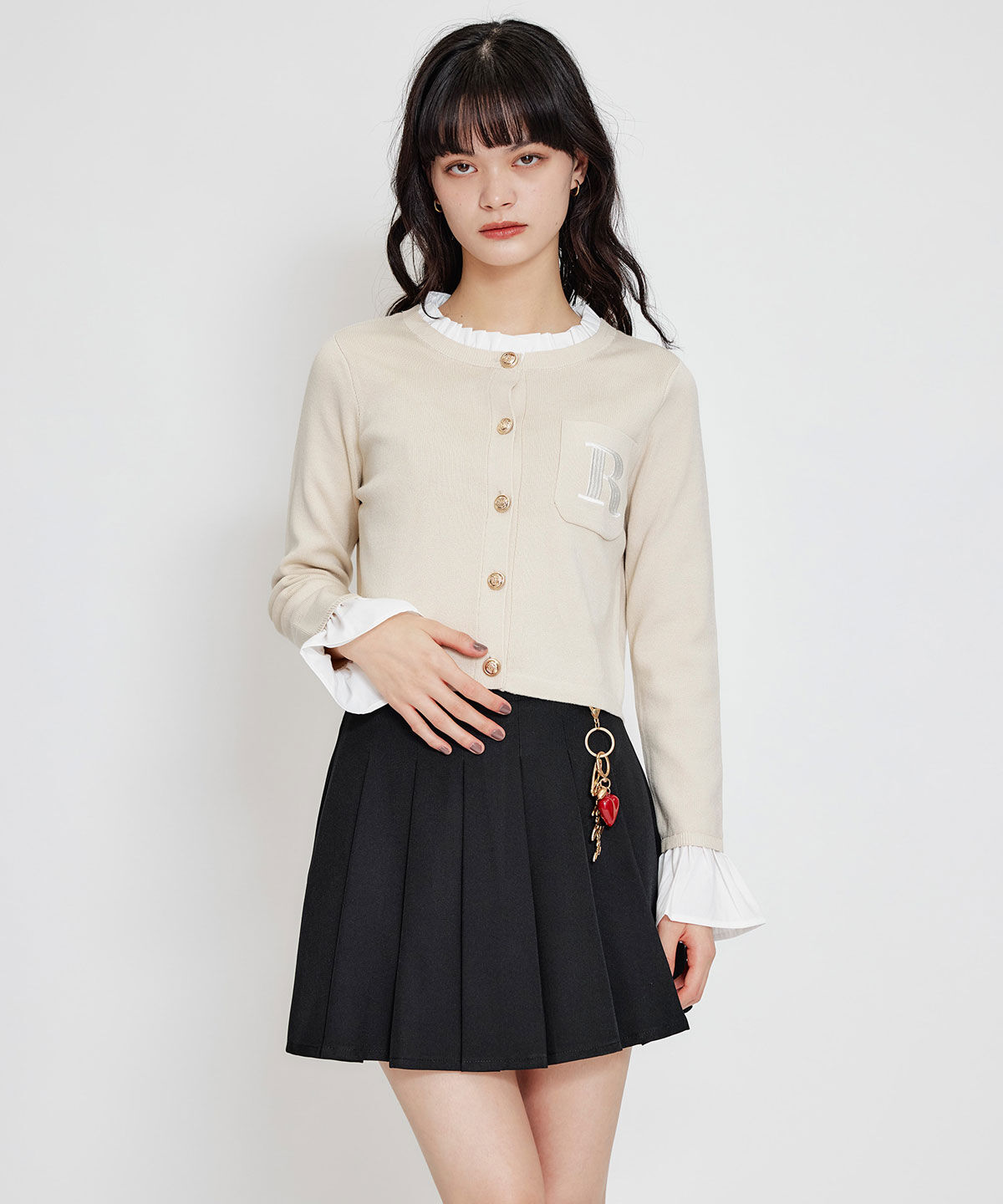 REDYAZEL「REDYAZEL&times;ハートチャームプリーツミニスカート」|タイト|