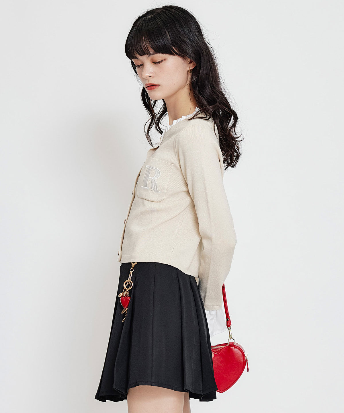 REDYAZEL「REDYAZEL&times;ハートチャームプリーツミニスカート」|タイト|