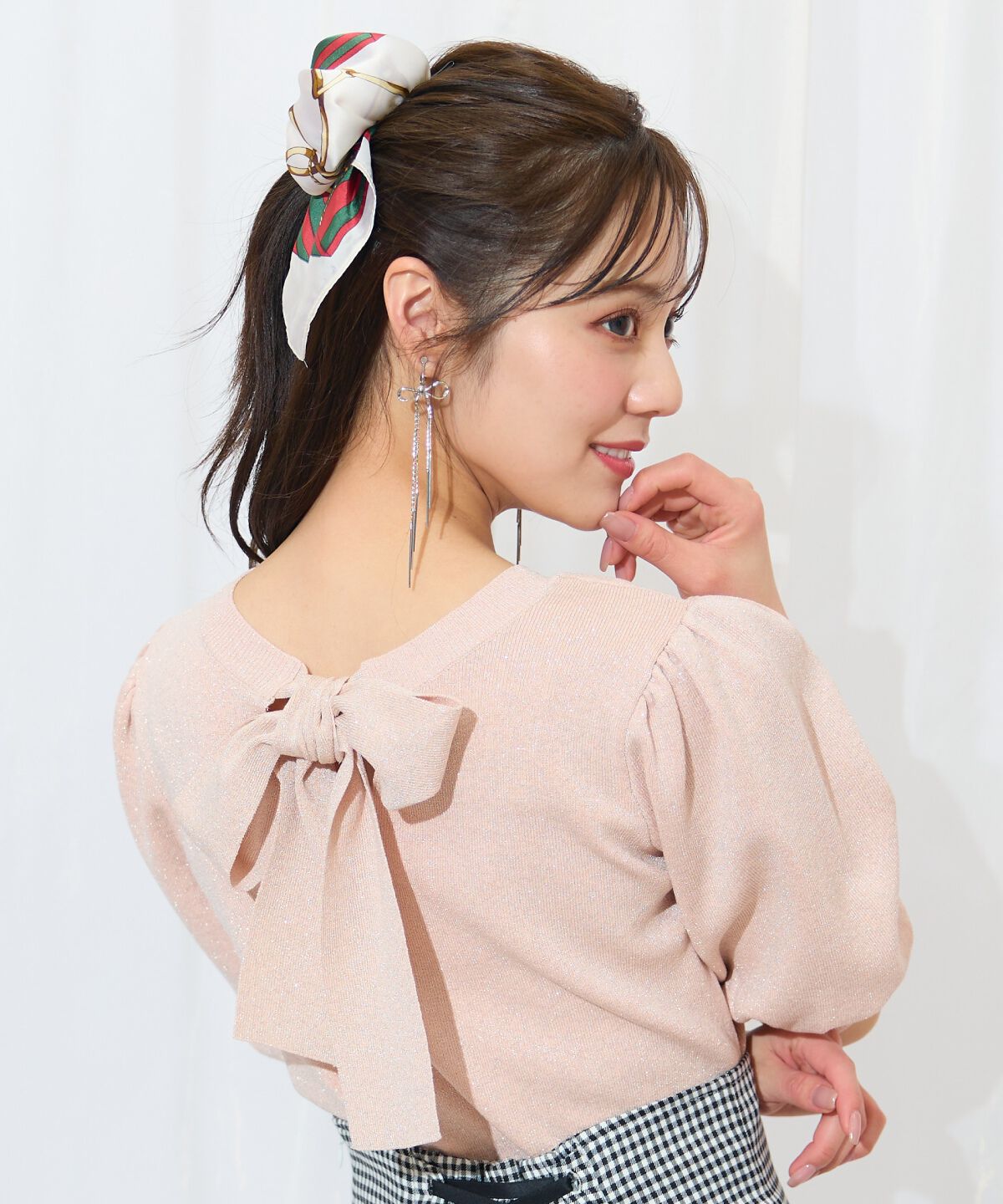 WILLSELECTION「2WAYリボンラメニットプルオーバー」|ニット・セーター|