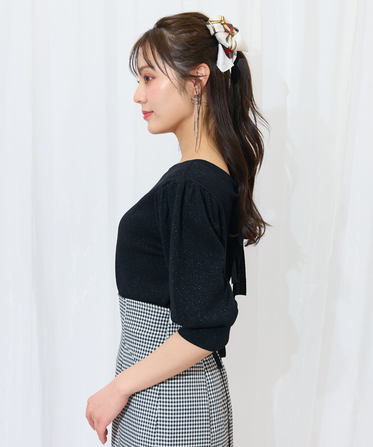 WILLSELECTION「2WAYリボンラメニットプルオーバー」|ニット・セーター|