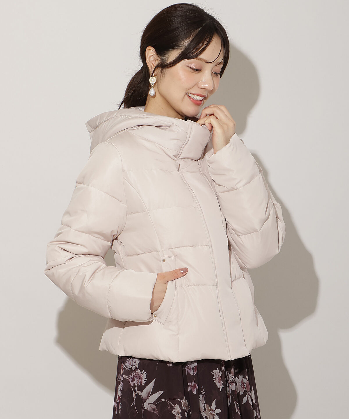 WILLSELECTION「フードファーペプラムショートダウン」|ダウン|