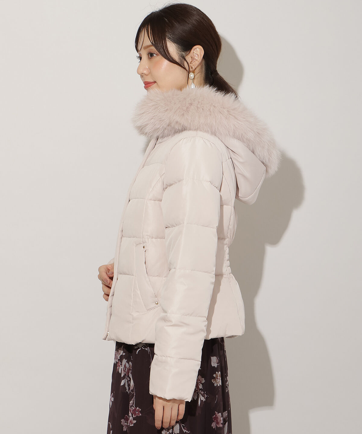 WILLSELECTION「フードファーペプラムショートダウン」|ダウン|