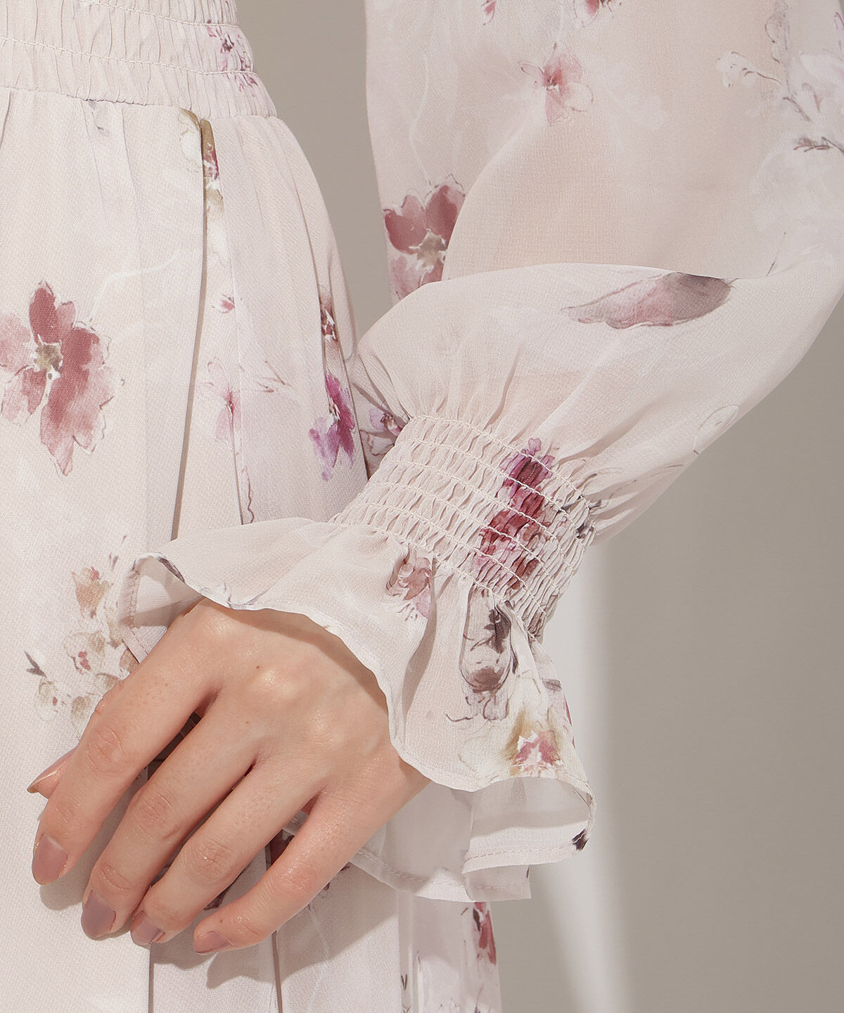 WILLSELECTION「フラワープリントウエストシャーリングワンピース」|ワンピース|