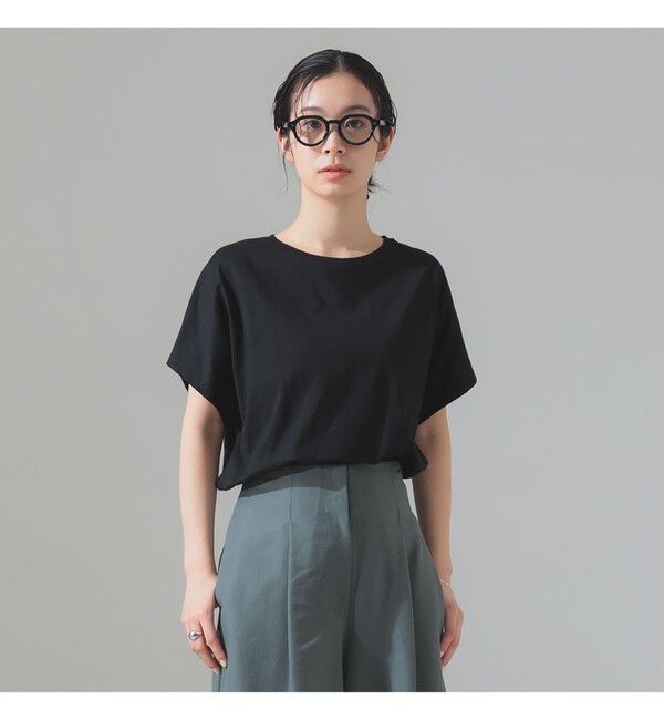 Demi-Luxe BEAMS 「ATON / スビンコットン キャップスリーブ Tシャツ」|Tシャツ・カットソー|BLACK