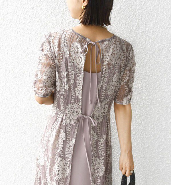 SHIPS for women「kaene:バックリボンレースワンピース 2（セレモニー対応可）」|ワンピース|