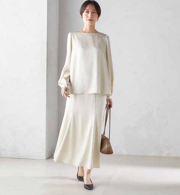 SHIPS for women「【SHIPS別注】troisiemeCHACO:〈手洗い可能〉サテン リボン ブラウス（セレモニー対応可）」|シャツ・ブラウス|