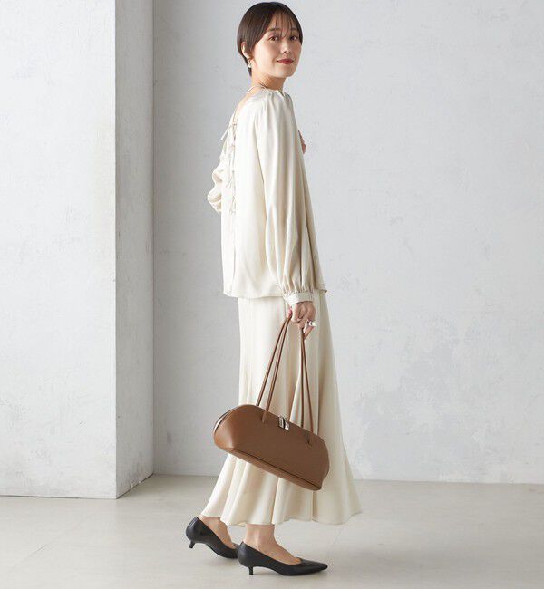 SHIPS for women「【SHIPS別注】troisiemeCHACO:〈手洗い可能〉サテン リボン ブラウス（セレモニー対応可）」|シャツ・ブラウス|