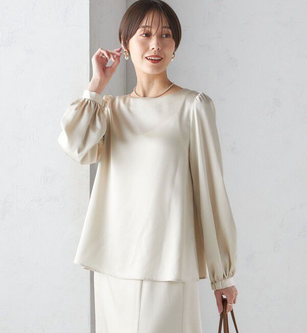 SHIPS for women「【SHIPS別注】troisiemeCHACO:〈手洗い可能〉サテン リボン ブラウス（セレモニー対応可）」|シャツ・ブラウス|