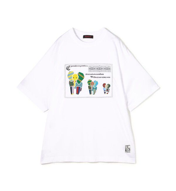 CABaN「CABaN スビンコットン MIX PATTERNED ELEPHANT Tシャツ」|Tシャツ・カットソー|12 ホワイト系
