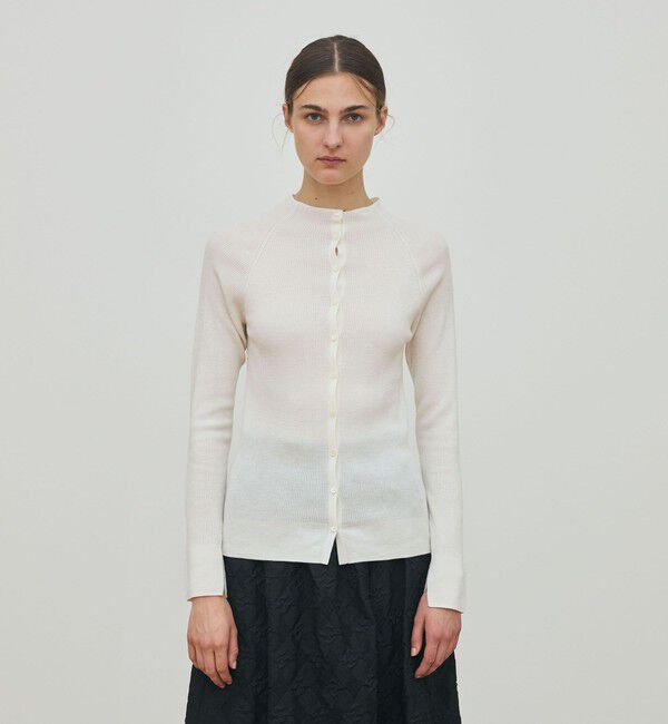 DES PRES「ウーステッドウールファインリブ ビルドネックカーディガン」|カーディガン|