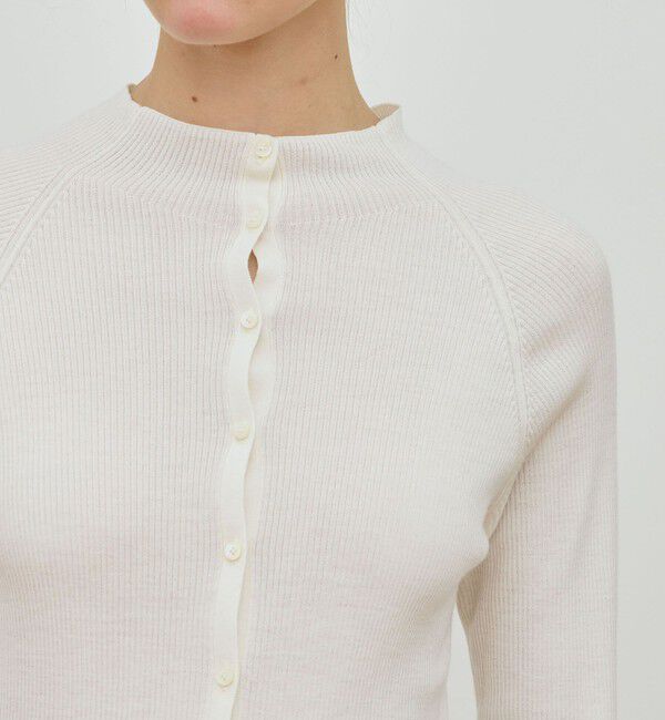 DES PRES「ウーステッドウールファインリブ ビルドネックカーディガン」|カーディガン|