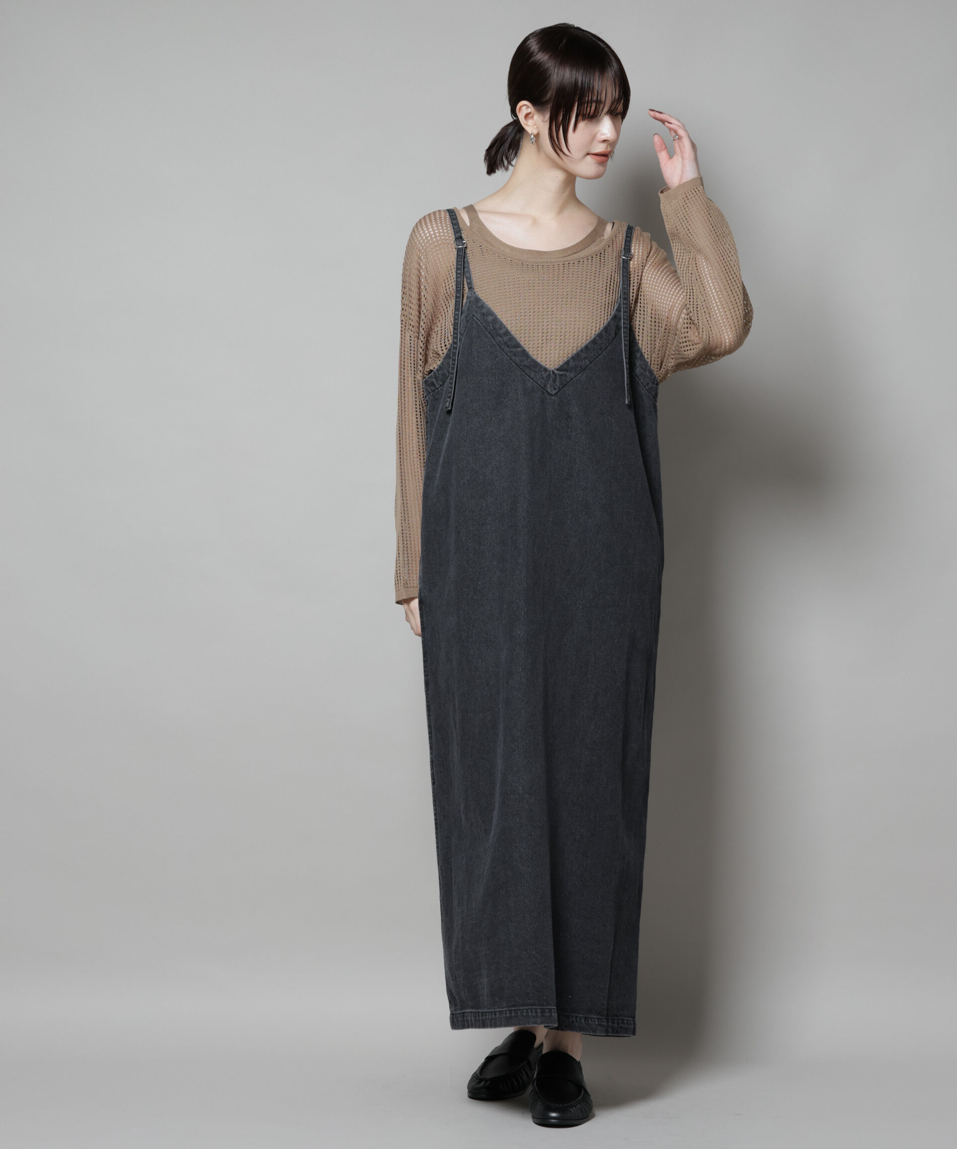 nano･universe「前後2wayデニムキャミソールワンピース」|ワンピース|