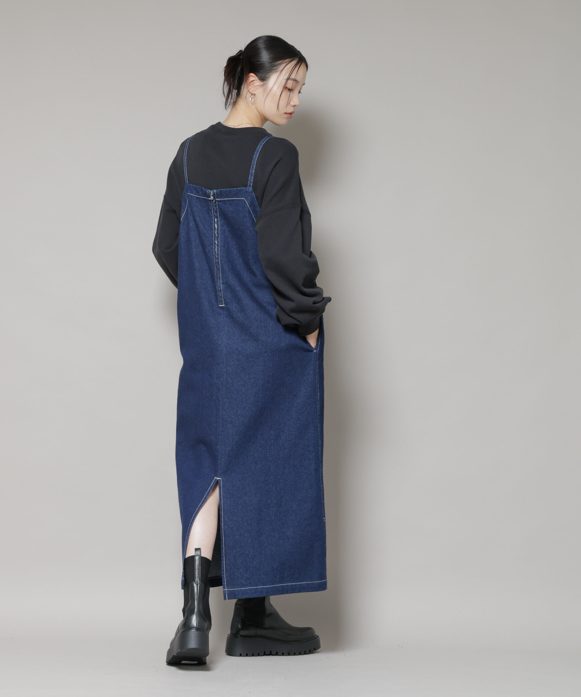 nano･universe「前後2wayデニムキャミソールワンピース」|ワンピース|