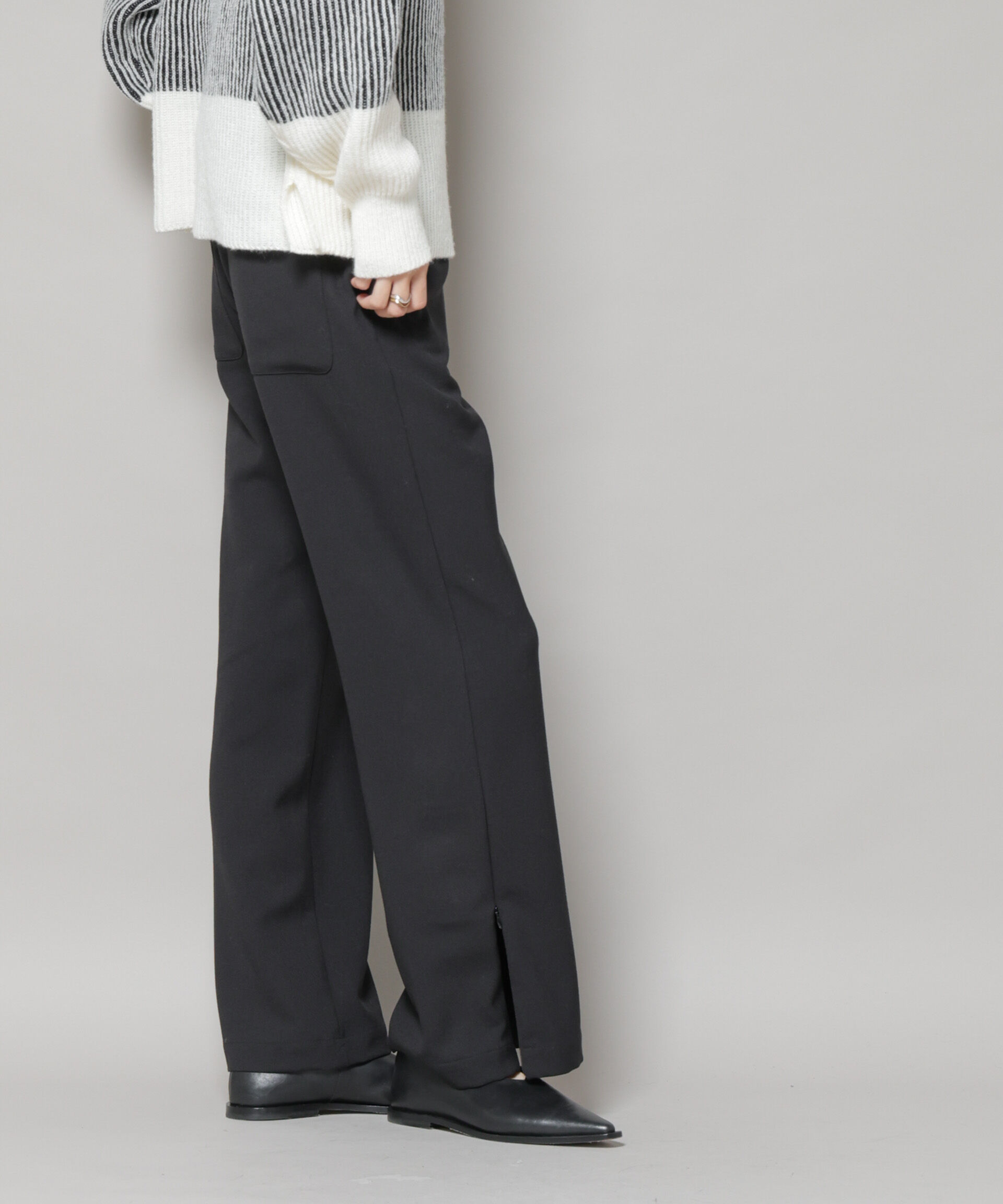 nano･universe「ジップスリットパンツ」|チノ|