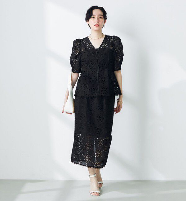 NOLLEY'S「《セットアップ対応》Brocheレース ギャザータイトスカート」|タイト|