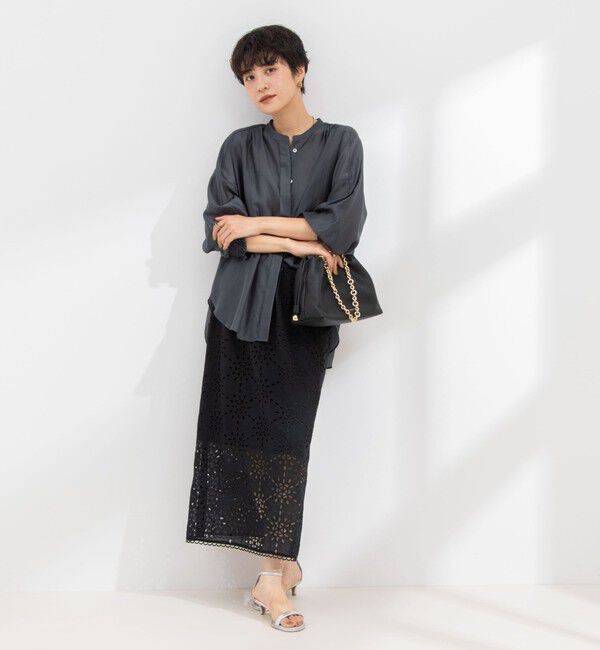 NOLLEY'S「《セットアップ対応》Brocheレース ギャザータイトスカート」|タイト|