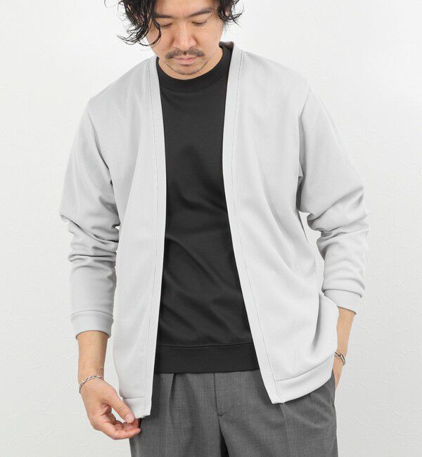 NOLLEY'S goodman「針抜きジャージ ボタンレスカーディガン 26SS」|カーディガン|グレーベージュ