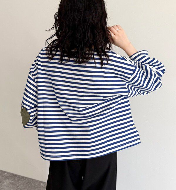 fredy emue「ボーダーハートパッチプルオーバー」|Tシャツ・カットソー|