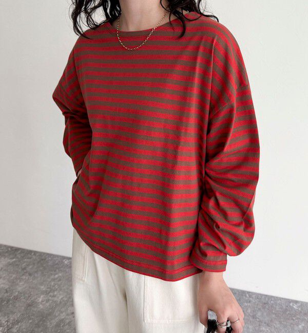 fredy emue「ボーダーハートパッチプルオーバー」|Tシャツ・カットソー|