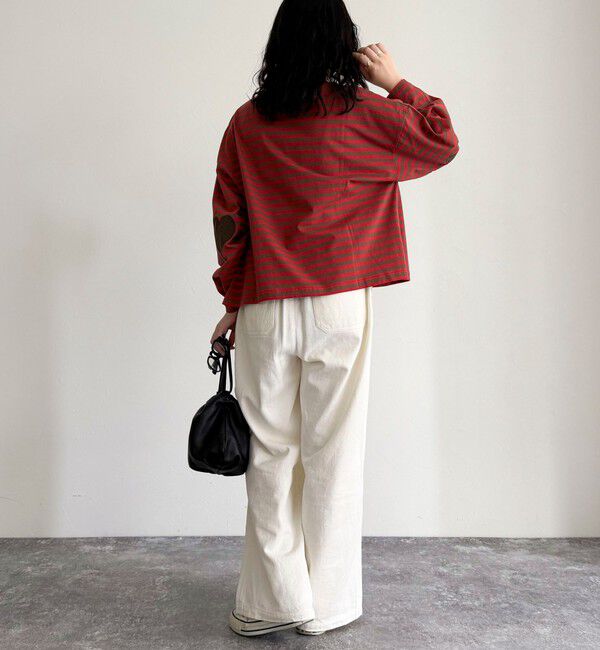 fredy emue「ボーダーハートパッチプルオーバー」|Tシャツ・カットソー|