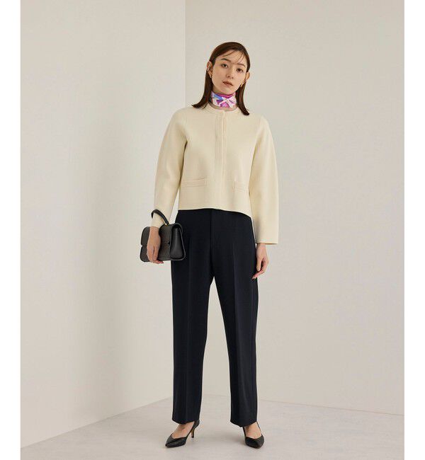 ROPE「トリアセダブルクロスストレートワイドパンツ【セレモニー/通勤対応】」|チノ|