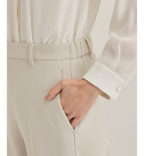 ROPE「トリアセダブルクロスストレートワイドパンツ【セレモニー/通勤対応】」|チノ|