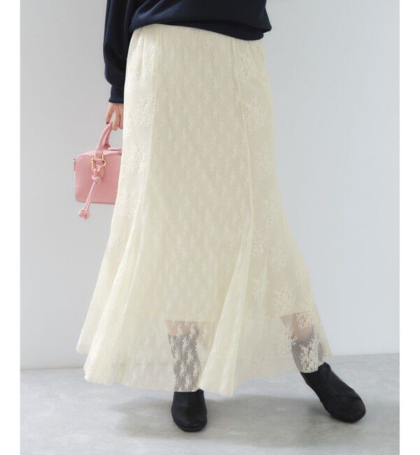VIS「フィブリルサテン＆レースアソートマーメイドスカート」|スカート|