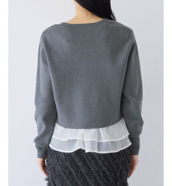 VIS「ペプラムオーガンジードッキングニットプルオーバー」|ニット・セーター|