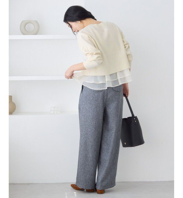 VIS「ペプラムオーガンジードッキングニットプルオーバー」|ニット・セーター|