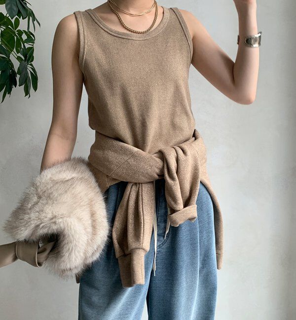  「【新色追加/インフルエンサーSAKURA企画】ラメスウェットタンクセット」|Tシャツ・カットソー|