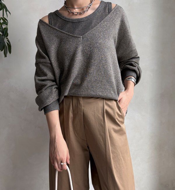  「【新色追加/インフルエンサーSAKURA企画】ラメスウェットタンクセット」|Tシャツ・カットソー|