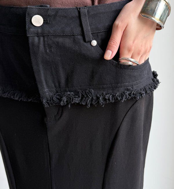  「【WEB限定】 ウエストデニム切替マーメイドスカート」|スカート|